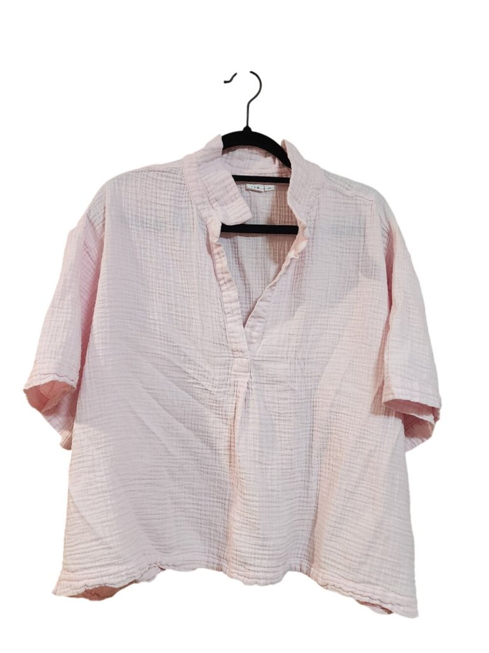 Gap Oversized Gauze Peony Pink Cropped Shirt Womens Size XXL